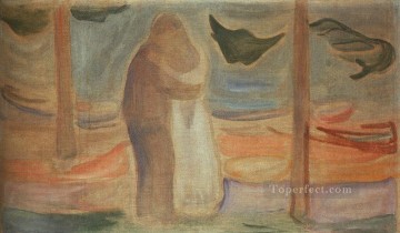  Edvard Obras - Pareja en la orilla del friso de Reinhardt 1907 Edvard Munch